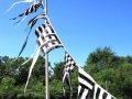 Black & White Stripe Flags by Robin Wilt (flagpole 25’ tall)